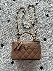 Kitlife Chanel Vanity Brown Grained Leather AP3940 17x9.5x8cm  - 1