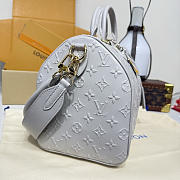 Kitlife Louis Vuitton Speedy Soft 30 Bag Grey Embossed Leather M25670 30x21x17cm - 6
