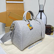 Kitlife Louis Vuitton Speedy Soft 30 Bag Grey Embossed Leather M25670 30x21x17cm - 4