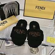 Kitlife Fendi Fur Slippers Black  - 1
