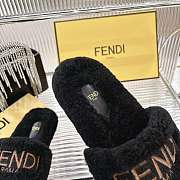 Kitlife Fendi Fur Slippers Black  - 2