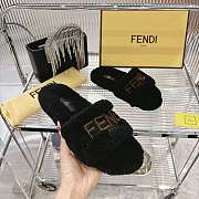 Kitlife Fendi Fur Slippers Black  - 3