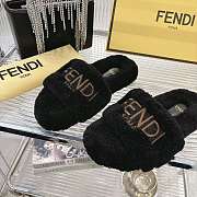 Kitlife Fendi Fur Slippers Black  - 4