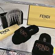 Kitlife Fendi Fur Slippers Black  - 5
