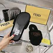 Kitlife Fendi Fur Slippers Black  - 6