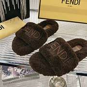 Kitlife Fendi Fur Slippers Dark Brown - 2