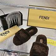 Kitlife Fendi Fur Slippers Dark Brown - 5