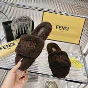 Kitlife Fendi Fur Slippers Dark Brown - 6