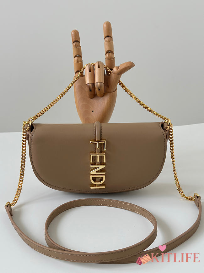 Kitlife Fendi Fendigraphy Wallet on Chain Beige 20x4x13cm - 1