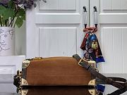 Kitlife Louis Vuitton Side Trunk MM Bag Brown Suede M15072 16x8.5x23.5cm  - 5