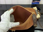 Kitlife Louis Vuitton Side Trunk MM Bag Brown Suede M15072 16x8.5x23.5cm  - 3