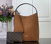 Kitlife Louis Vuitton Hobo Low Key Bag Brown Suede M25516 35x18x31cm - 1