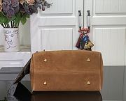 Kitlife Louis Vuitton Hobo Low Key Bag Brown Suede M25516 35x18x31cm - 4