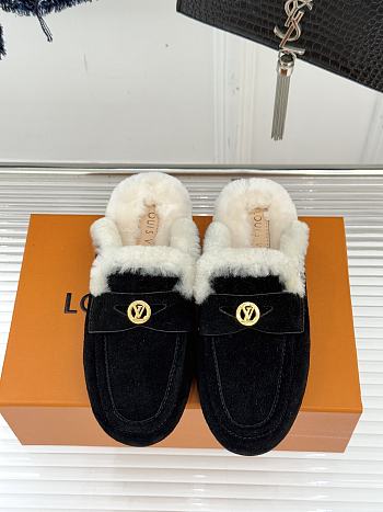 Kitlife Louis Vuitton Soho Open Back Loafer Black Suede