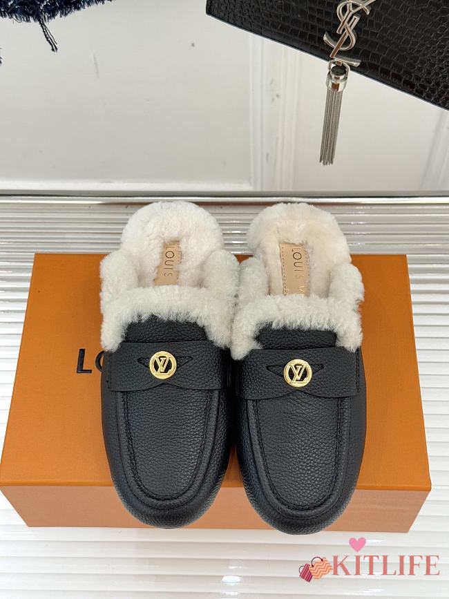 Kitlife Louis Vuitton Soho Open Back Loafer Black Leather - 1