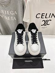 Kitlife Chanel 2025 Platform Biscuit Shoes with Wool Lining White - 1