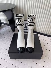 Kitlife Chanel 25SS Chunky Heel Sock Boots White - 1