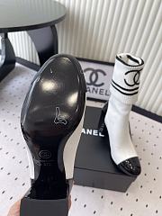 Kitlife Chanel 25SS Chunky Heel Sock Boots White - 4