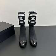 Kitlife Chanel 25SS Chunky Heel Sock Boots Black - 1