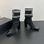 Kitlife Chanel 25SS Chunky Heel Sock Boots Black - 5