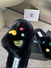 Kitlife Chanel Furry Slippers Black - 6