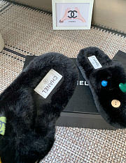 Kitlife Chanel Furry Slippers Black - 4