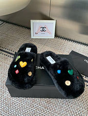 Kitlife Chanel Furry Slippers Black - 3