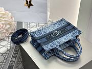 Kitlife Dior Mini Book Tote Blue Denim Embroidery 21.5x13x7.5cm  - 4