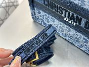 Kitlife Dior Mini Book Tote Blue Denim Embroidery 21.5x13x7.5cm  - 3