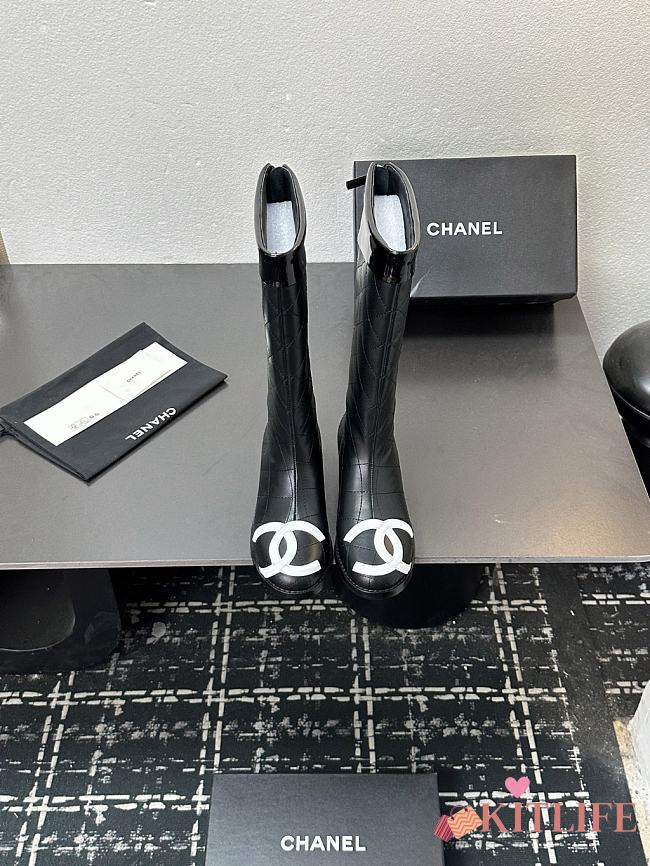 Kitlife Chanel 2025B Long Boots Black Leather - 1
