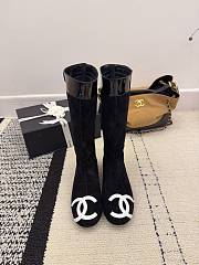 Kitlife Chanel 2025B Long Boots Black Suede Leather  - 1