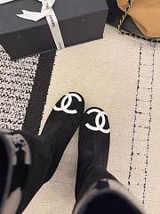 Kitlife Chanel 2025B Long Boots Black Suede Leather  - 4