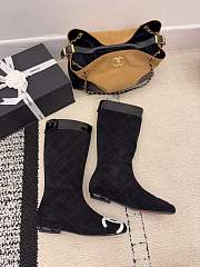 Kitlife Chanel 2025B Long Boots Black Suede Leather  - 3