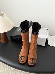 Kitlife Chanel 2025B Long Boots Brown Suede Leather  - 1