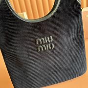 Kitlife Miu Miu Tote Bag Black Suede Corduroy 5BG231 35x40cm  - 6