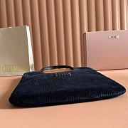 Kitlife Miu Miu Tote Bag Black Suede Corduroy 5BG231 35x40cm  - 5