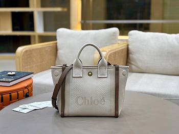 Kitlife Chloe Carry Tote Bag In Beige Canvas 27x2312cm
