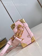 Kitlife Louis Vuitton Side Trunk Pink with Gold Buckle M25071 18x12.5x8cm - 5