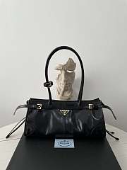 Kitlife Prada Bonnie Medium Black Leather Handbag 1BA426 32x15.5x12cm - 1