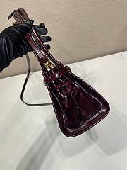 Kitlife Prada Bonnie Medium Burgundy Leather Handbag 1BA426 32x15.5x12cm  - 4