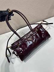 Kitlife Prada Bonnie Medium Burgundy Leather Handbag 1BA426 32x15.5x12cm  - 2