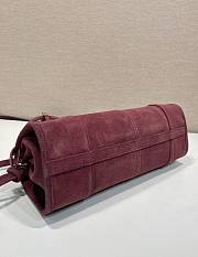 Kitlife Prada Bonnie Medium Burgundy Suede Handbag 1BA426 32x15.5x12cm - 3