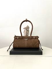 Kitlife Prada Bonnie Medium Brown Suede Handbag 1BA426 32x15.5x12cm - 1