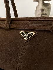 Kitlife Prada Bonnie Medium Brown Suede Handbag 1BA426 32x15.5x12cm - 3