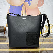 Kitlife Louis Vuitton Verso Hobo Handbag Black Suede M27022 30x15.5x33cm - 1