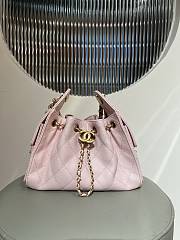 Kitlife Chanel 25C Drawstring Bucket Hobo Bag Light Pink Grained Leather 20x22x12.5cm - 1