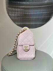 Kitlife Chanel 25C Drawstring Bucket Hobo Bag Light Pink Grained Leather 20x22x12.5cm - 3