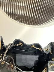 Kitlife Chanel 25C Drawstring Bucket Hobo Bag Black Glossy Lambskin 20x22x12.5cm - 5