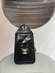Kitlife Chanel 25C Drawstring Bucket Hobo Bag Black Glossy Lambskin 20x22x12.5cm - 4