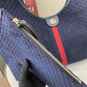 Kitlife Gucci Giglio Large Tote Bag Dark Blue Suede GG Canvas 853971 60x47x16cm - 2